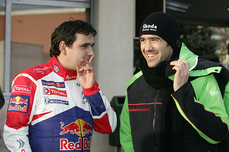 Daniel Elena og Nicolas Vouilloz inden starten.